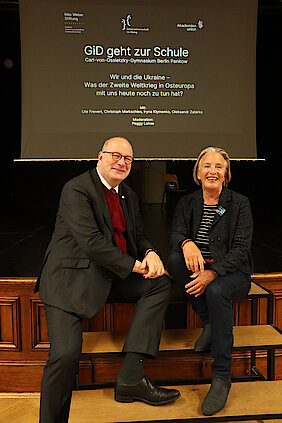 Christoph Markschies and Ute Frevert at the launch of the "GiD goes to school" event series in Berlin.