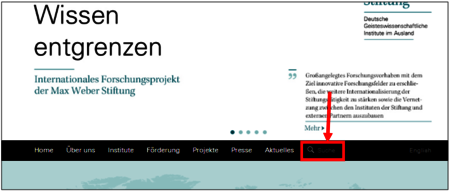Die Suche auf der Internetsete