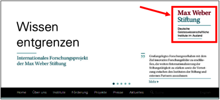 Das Logo auf der Startseite