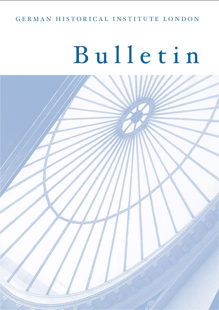 Buchcover. Blick nach oben auf ein rundes Glasdach mit radialen und konzentrischen Streben in blassem Blau. 